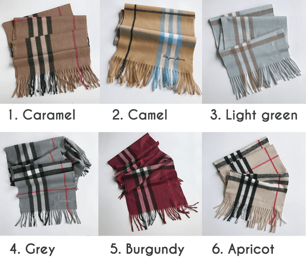 【CS002】Embroidery name/phrase Checkers wool scarf 繡英文名英倫格仔羊絨圍巾📣由於農曆新年假期關係, 此產品最遲在1月28號落單/付款, 2月10號左右完成寄出, 而1月29號至2月14號落單將會在3月頭/中寄出 - Ahola