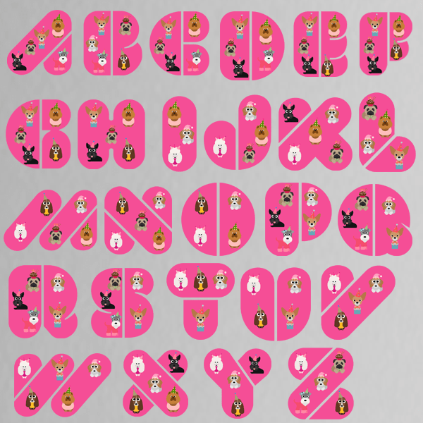 【Cute Alphabet】Short Sleeve Tee 植絨燙畫系列 - Ahola