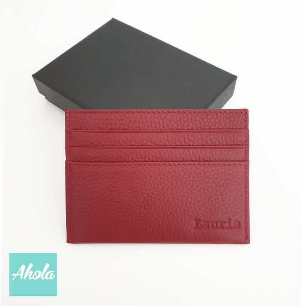 MS005 Embossed Genuine Leather Card Holder 牛皮印壓名字卡片套 📣由於農曆新年假期關係, 此產品最遲在1月31號落單/付款, 2月8號左右完成寄出, 而2月1號至2月14號落單將會在3月頭/中寄出 - Ahola