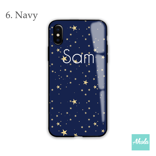 【Starry Star】Black bumper tempered glass phone Case 滿天星黑色全包邊玻璃名字電話殼 📣由於農曆新年假期關係, 此產品最遲在1月28號落單/付款, 2月10號左右完成寄出, 而1月29號至2月14號落單將會在3月頭/中寄出 - Ahola