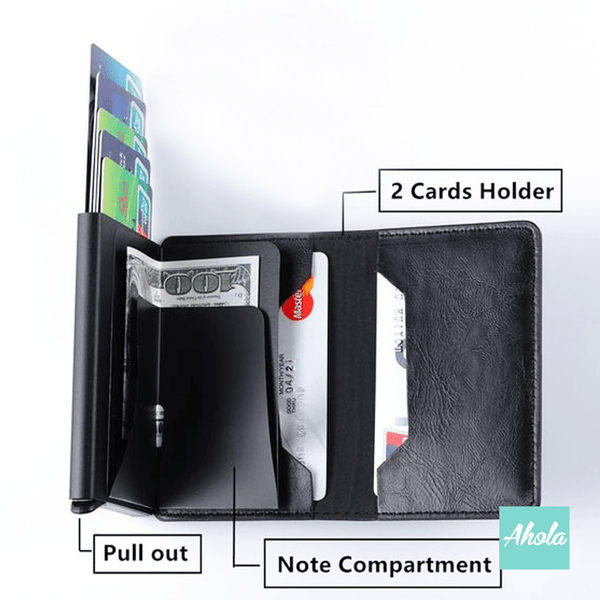 【Gox】RFID Blocking Automatic Popup Card Holder Wallet RFID防盜刷自動彈出卡包