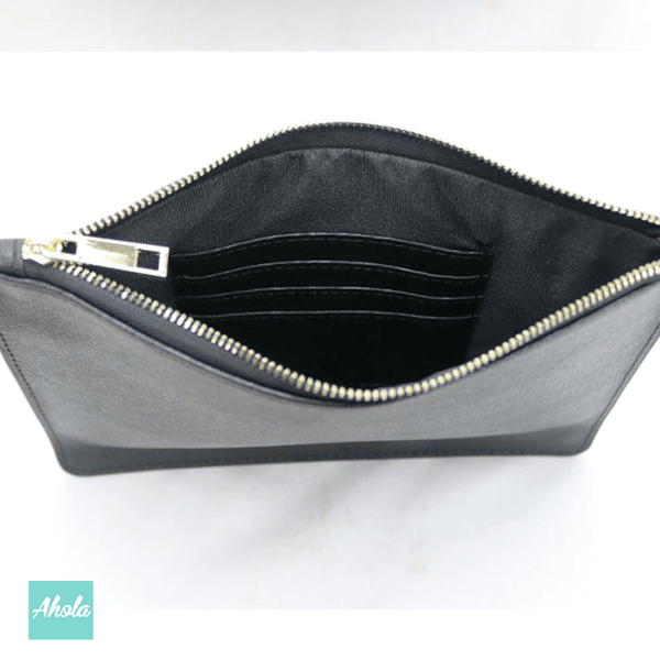 【Kara】Saffiano Leather Pouch 燙金壓字真皮小袋