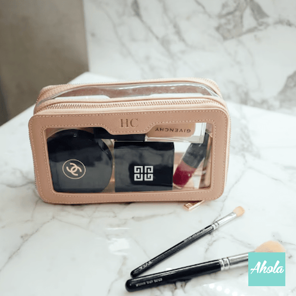 【Vellaire】Saffiano Leather Makeup Case 燙金壓字真皮化妝盒