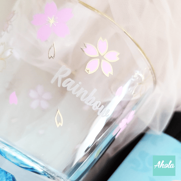 【Cherry Blossom】Personalizable Glass 櫻花富士山玻璃杯