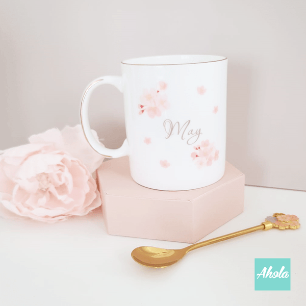 【Sakura】Cup with Spoon Gift Set 櫻花骨瓷杯+匙羹禮品套裝