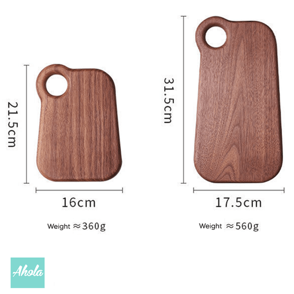 【Cuie】Irregular Sandalwood Cutting Board With Hanging Hole 不規則檀木刻字多用途砧板
