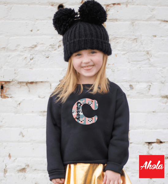【Cutie dog】 Crew Neck Sweatshirt 植絨燙畫系列 - Ahola