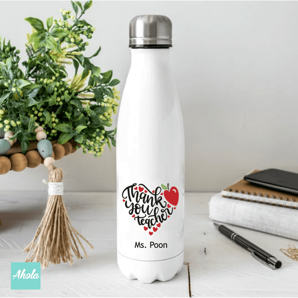【Thank you teacher】Stainless Steel Hot or Cold Bottle Black 不鏽鋼保冷/保温樽