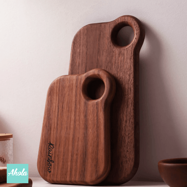 【Cuie】Irregular Sandalwood Cutting Board With Hanging Hole 不規則檀木刻字多用途砧板