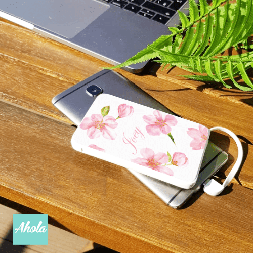 【Cherry Blossom】Portable Power Bank with built-in wire 櫻花內置線便攜式差電器 - Ahola