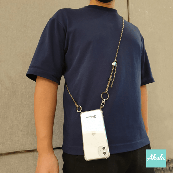 【Anacon】Crossbody Lanyard TPU Transparent Phone Case 自定名字掛頸透明電話軟殼