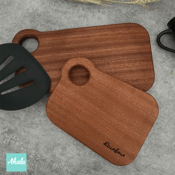 【Cuie】Irregular Sandalwood Cutting Board With Hanging Hole 不規則檀木刻字多用途砧板