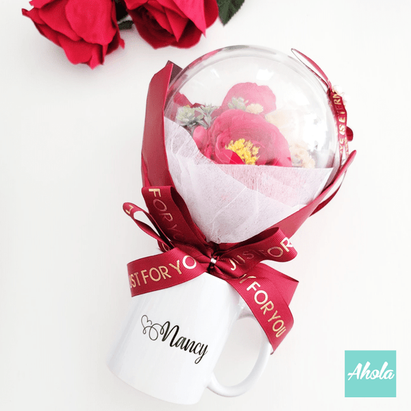 【Happy Mother's Day】Silk/Soap Flowers Bubble ball Box Cup Set 絹/香皂花氣球花配母親節快樂陶瓷杯禮袋套裝