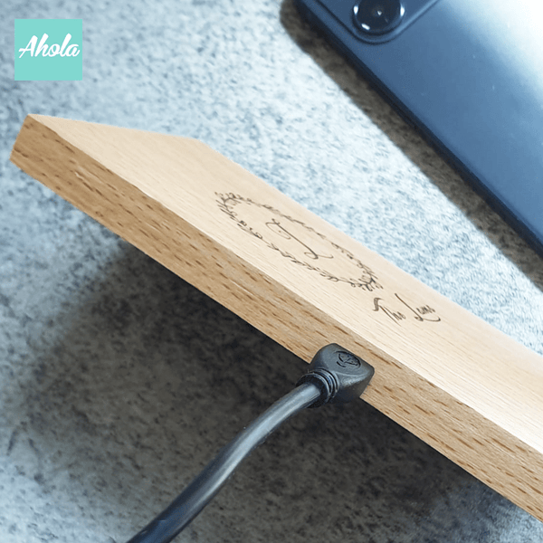 【Omi】10W Wood Qi  Wireless Charger Stand 刻名字木製無線差電座