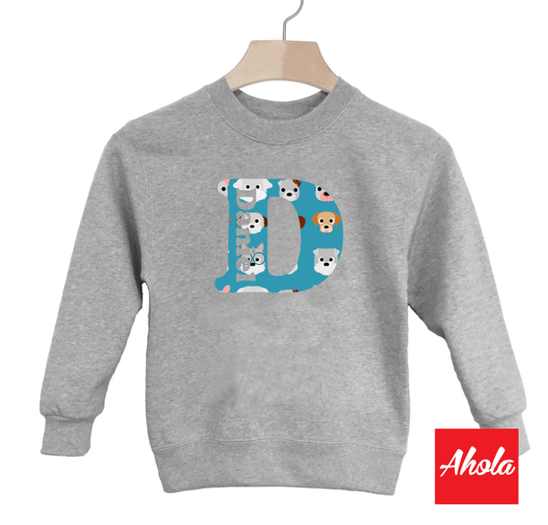 【Cutie dog】 Crew Neck Sweatshirt 植絨燙畫系列 - Ahola