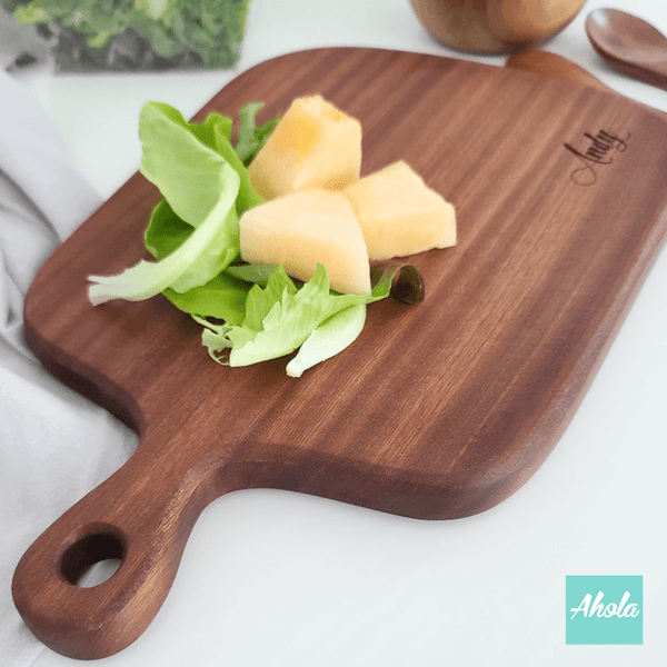 【Sage】Sandalwood Cutting Board With Handle 檀木刻字多用途砧板
