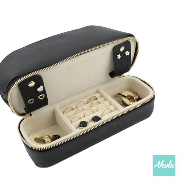【Maison】Genuine Leather Dual Travel Organizer 燙金壓字真皮旅行化妝/飾品盒