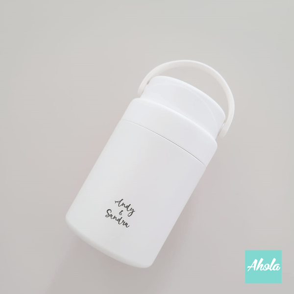 【White】 Engraved name Stainless Steel Insulated Flask 刻名不鏽鋼真空保溫瓶