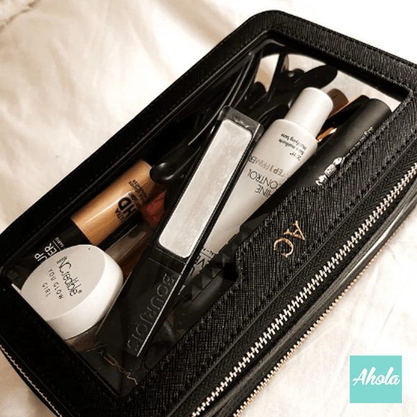 【Vellaire】Saffiano Leather Makeup Case 燙金壓字真皮化妝盒