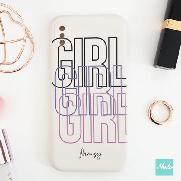 【GIRL】Ultra Thin Silicone Soft iPhone Case  矽膠全包邊自訂名字電話殼