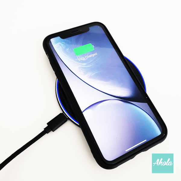 【Tinted Smoke】10W Ultra thin FastWireless Charger Pad 有色煙霧名字無線差電板 - Ahola