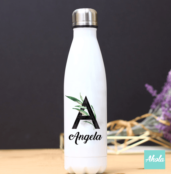 【Green Alphabet】 Stainless Steel Hot or Cold Bottle Black 不鏽鋼保冷/保温樽 📣由於農曆新年假期關係, 此產品最遲在1月25號落單/付款, 2月10號左右完成寄出, 而1月26號至2月14號落單將會在3月頭/中寄出 - Ahola