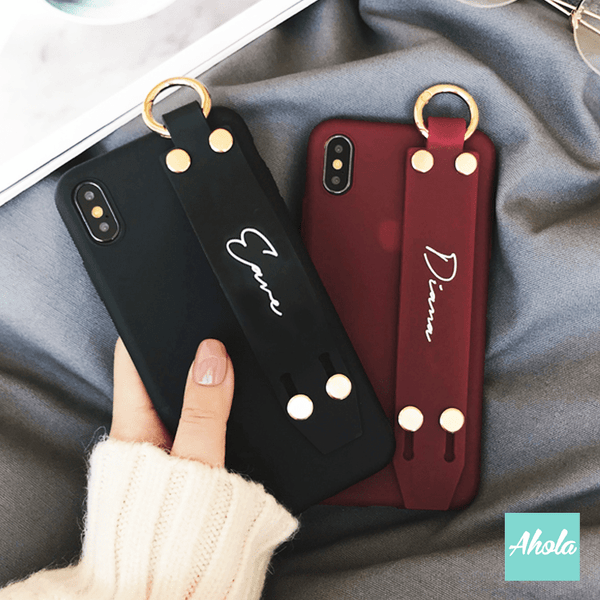 【Elegant】 Soft TPU phone case with handle in matte finish  手帶電話軟殼 📣由於農曆新年假期關係, 此產品最遲在1月28號落單/付款, 2月10號左右完成寄出, 而1月29號至2月14號落單將會在3月頭/中寄出 - Ahola