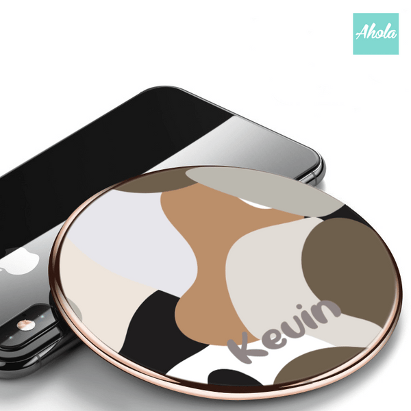 【 Camouflage】10W Ultra thin FastWireless Charger Pad 迷彩名字無線差電板 - Ahola