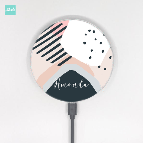 【Abstract Art】10W Ultra thin FastWireless Charger Pad 抽象圖案名字無線差電板 - Ahola