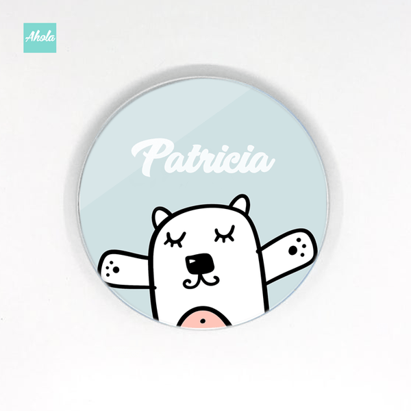 【White Teddy】10W Ultra thin FastWireless Charger Pad 白色小熊名字無線差電板 - Ahola