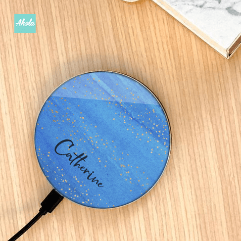 【Azure Stars】10W Ultra thin FastWireless Charger Pad  蔚藍星星名字無線差電板 - Ahola