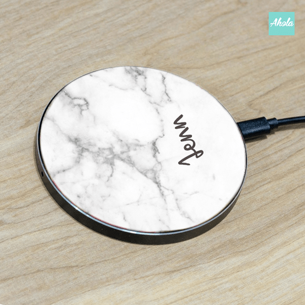 【Marble】10W Ultra thin FastWireless Charger Pad 雲石名字無線差電板 - Ahola