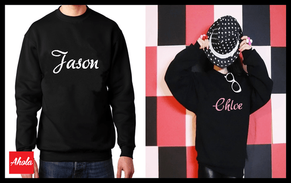 【Simple is Classic】 Crew Neck Sweatshirt 植絨燙畫系列 - Ahola