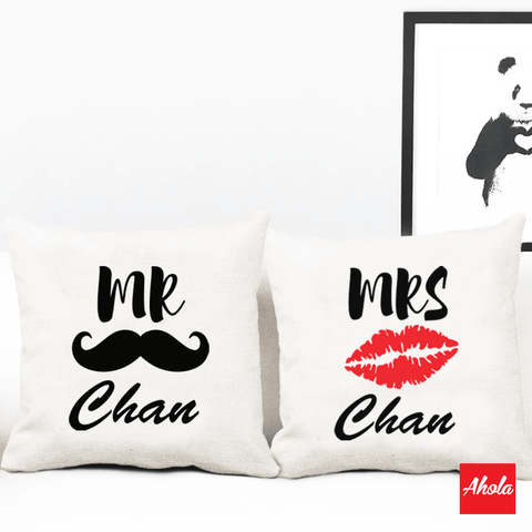 【Mr. & Mrs.  】Pairs of Cushion Cover 先生太太一對咕𠱸套 (**送咕𠱸芯) 📣由於農曆新年假期關係, 此產品最遲在1月20號落單/付款, 2月8號左右完成寄出, 而1月21號至2月14號落單將會在3月頭/中寄出 - Ahola