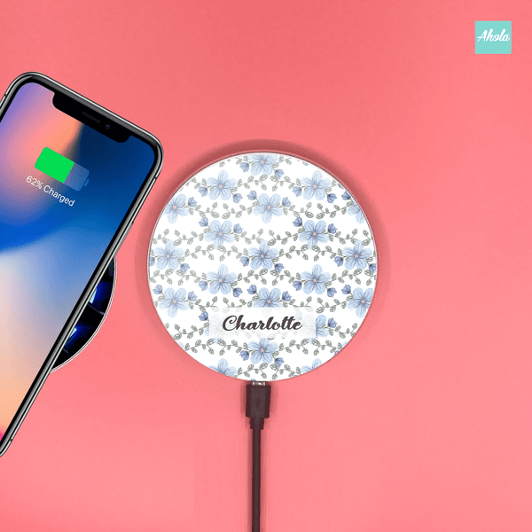 【Boho flower】10W Ultra thin FastWireless Charger Pad 花朵名字無線差電板 - Ahola