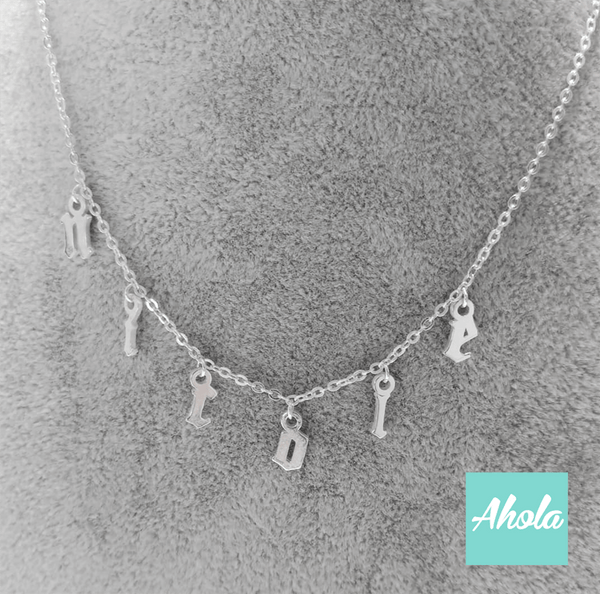 SP026 My Choker Sterling Silver Gothic words Necklace 哥德字母短頸鏈  📣此產品最遲在1月25號落單/付款, 2月8左右完成寄出, 而1月26號至2月14號落單將會在3月頭/中寄出 - Ahola