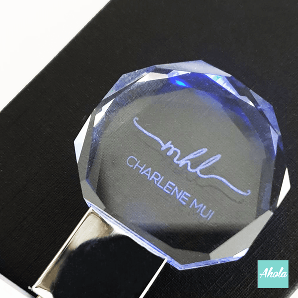 【Shore Line】Laser Engraved Round Crystal USB drive 激光刻字水晶USB手指 - Ahola