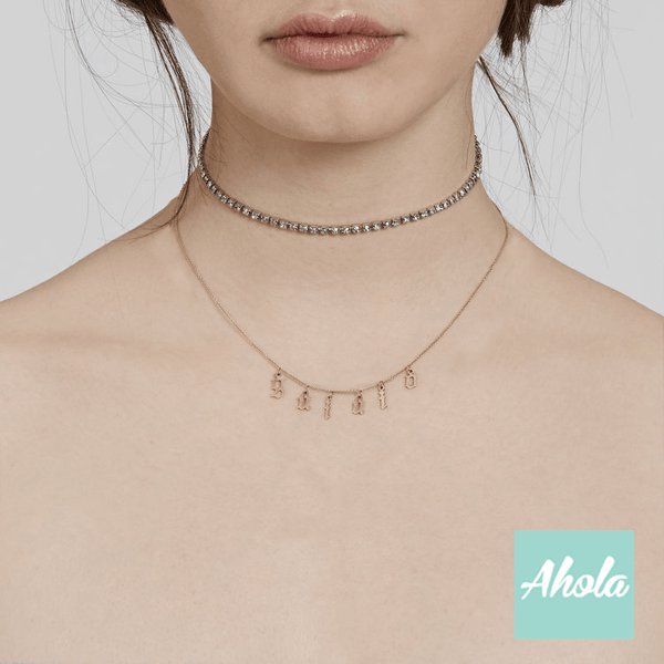 SP026 My Choker Sterling Silver Gothic words Necklace 哥德字母短頸鏈  📣此產品最遲在1月25號落單/付款, 2月8左右完成寄出, 而1月26號至2月14號落單將會在3月頭/中寄出 - Ahola