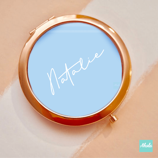 【Pantone】 Round Double Sided Compact Mirror 玫瑰金隨身鏡盒 - Ahola