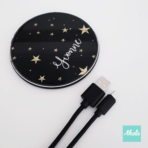 【Starry Star】10W Ultra thin FastWireless Charger Pad 滿天星名字無線差電板 📣由於農曆新年假期關係, 此產品最遲在1月19號落單, 2月8號左右完成寄出, 而1月20號至2月14號落單將會在3月頭/中寄出, 敬請注意 - Ahola