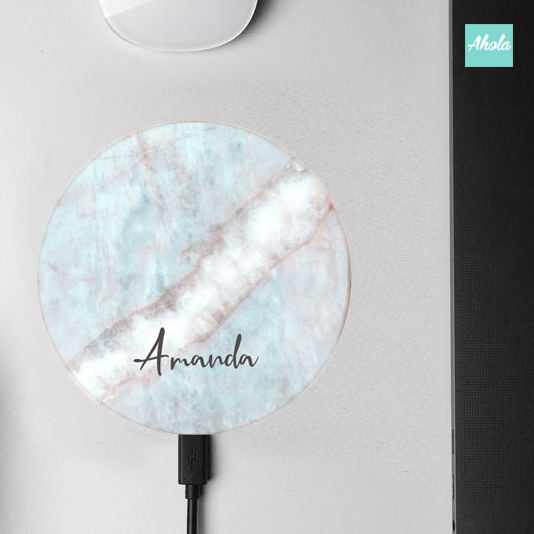 【Marble】10W Ultra thin FastWireless Charger Pad 雲石名字無線差電板 - Ahola