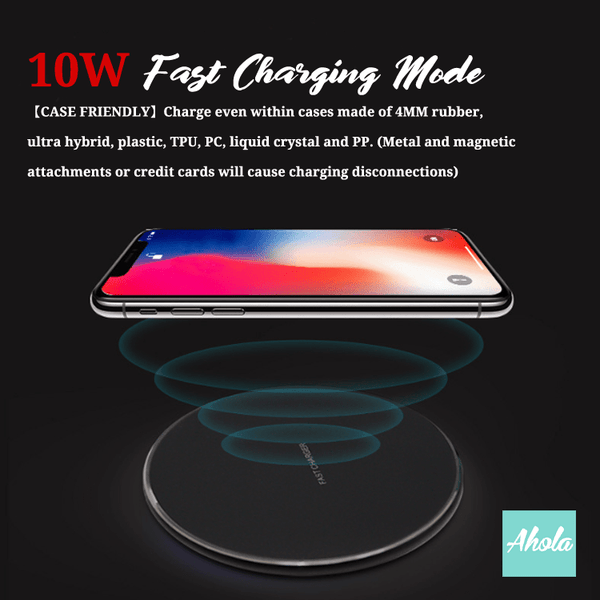 【Tinted Smoke】10W Ultra thin FastWireless Charger Pad 有色煙霧名字無線差電板 - Ahola