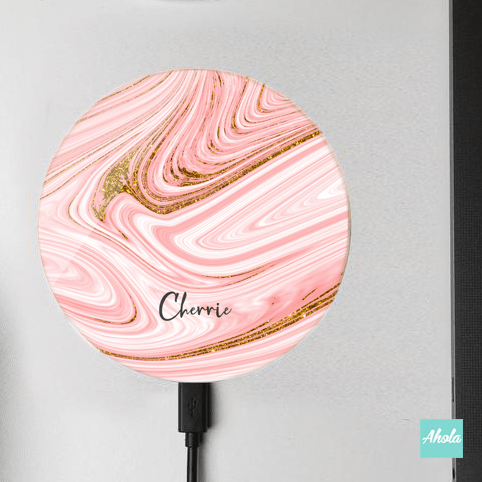 【Agate Gem】10W Ultra thin FastWireless Charger Pad 抽象瑪瑙石名字無線差電板 - Ahola