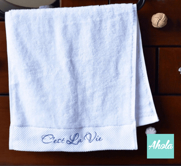 【Embroidery name】Cotton Towel 📣由於農曆新年假期關係, 此產品最遲在1月20號落單/付款, 2月10號左右完成寄出, 而1月21號至2月14號落單將會在3月頭/中寄出 - Ahola