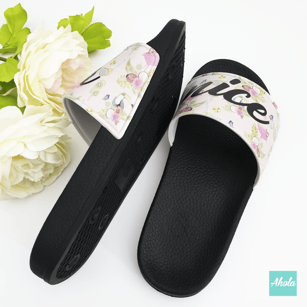 【Tropical】Name Rubber Sliders - Ahola